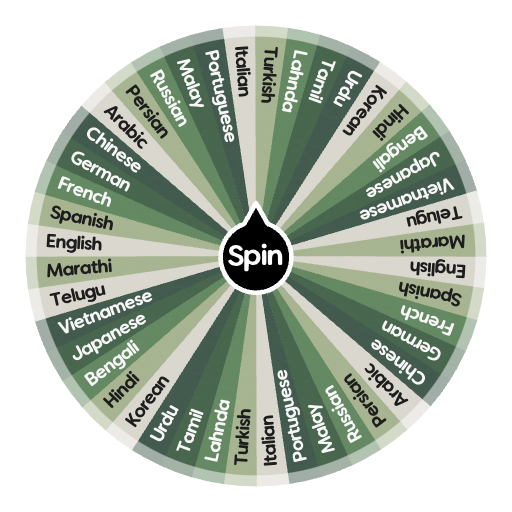 Top 23 languages | Spin the Wheel - Random Picker
