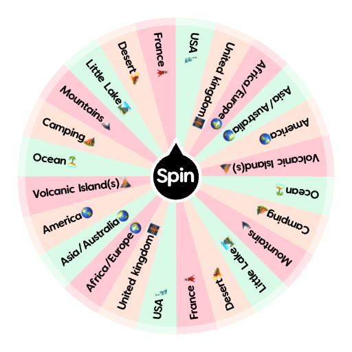 Travel places (from MoZorella) | Spin The Wheel - Random Picker