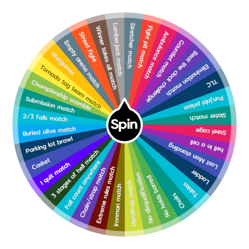 Types WWE matches Spin The Wheel App