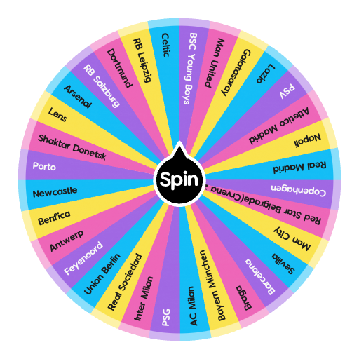 UCL Football/Soccer Teams 23/24 Spin the Wheel Random Picker