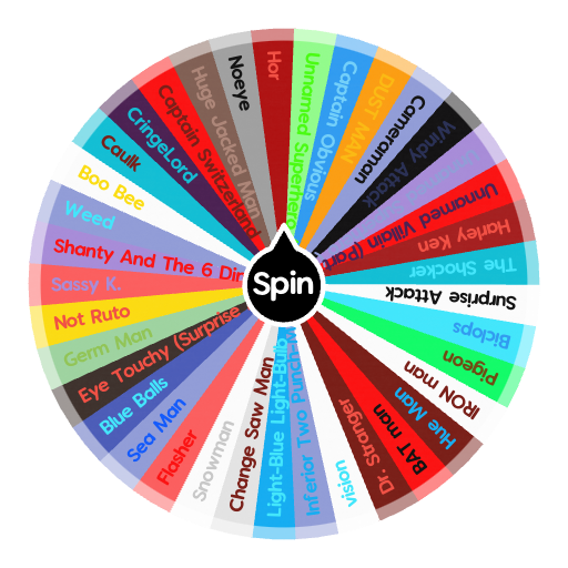 Unknown Superheros/Villains (IamMoBo) Spin the Wheel Random Picker