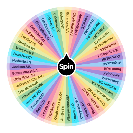 Us State Capitals Spin The Wheel Random Picker