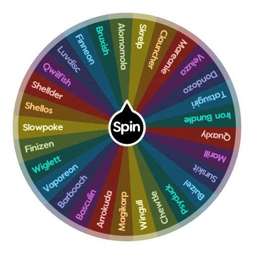 water type pokemon spin the wheel