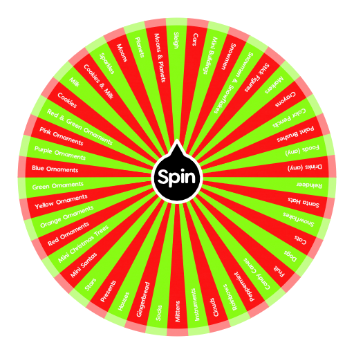 What ornaments to put on a christmas tree Spin the Wheel Random Picker