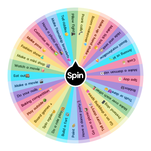 🥳What to do at a sleepover🥳 | Spin the Wheel - Random Picker