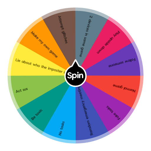 What to do in among us Spin The Wheel App