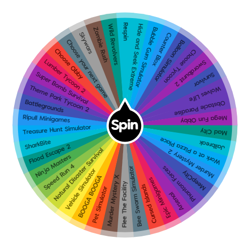 Wheel Of Roblox Games Spin The Wheel App