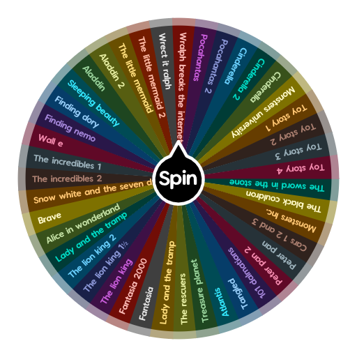 disney movie wheel spinner