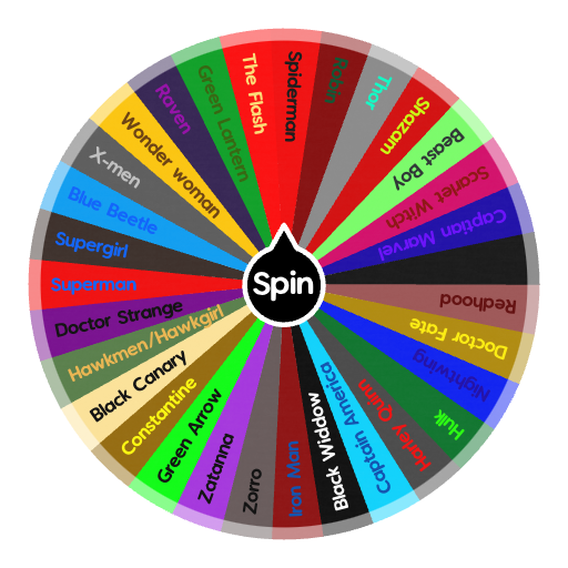 Which superhero are you? Spin the Wheel Random Picker